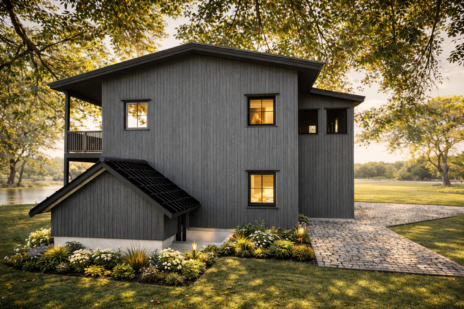 Gavl med inngang — tilbygg enebolig Drammen