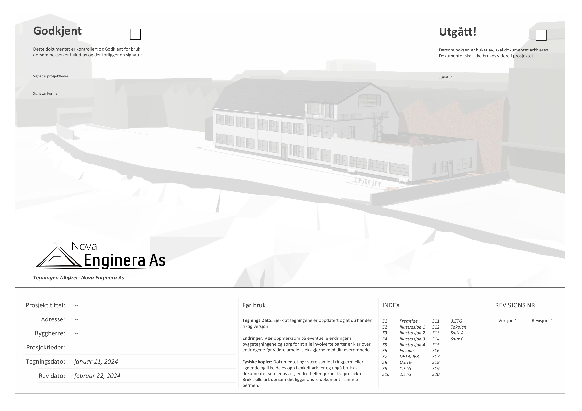 Byggetegning — Trafobygget Odda