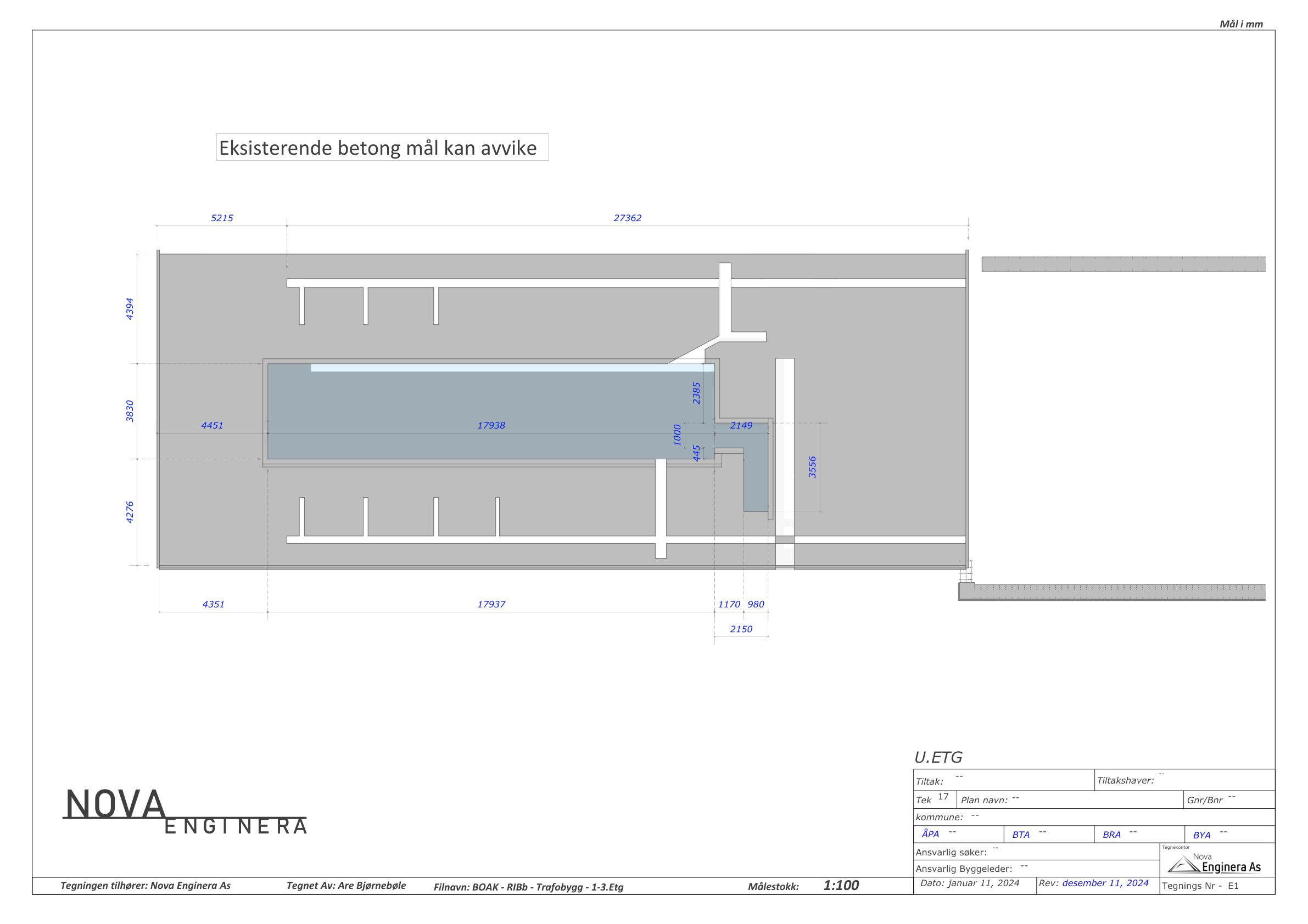 1. etasje — Trafobygget Odda