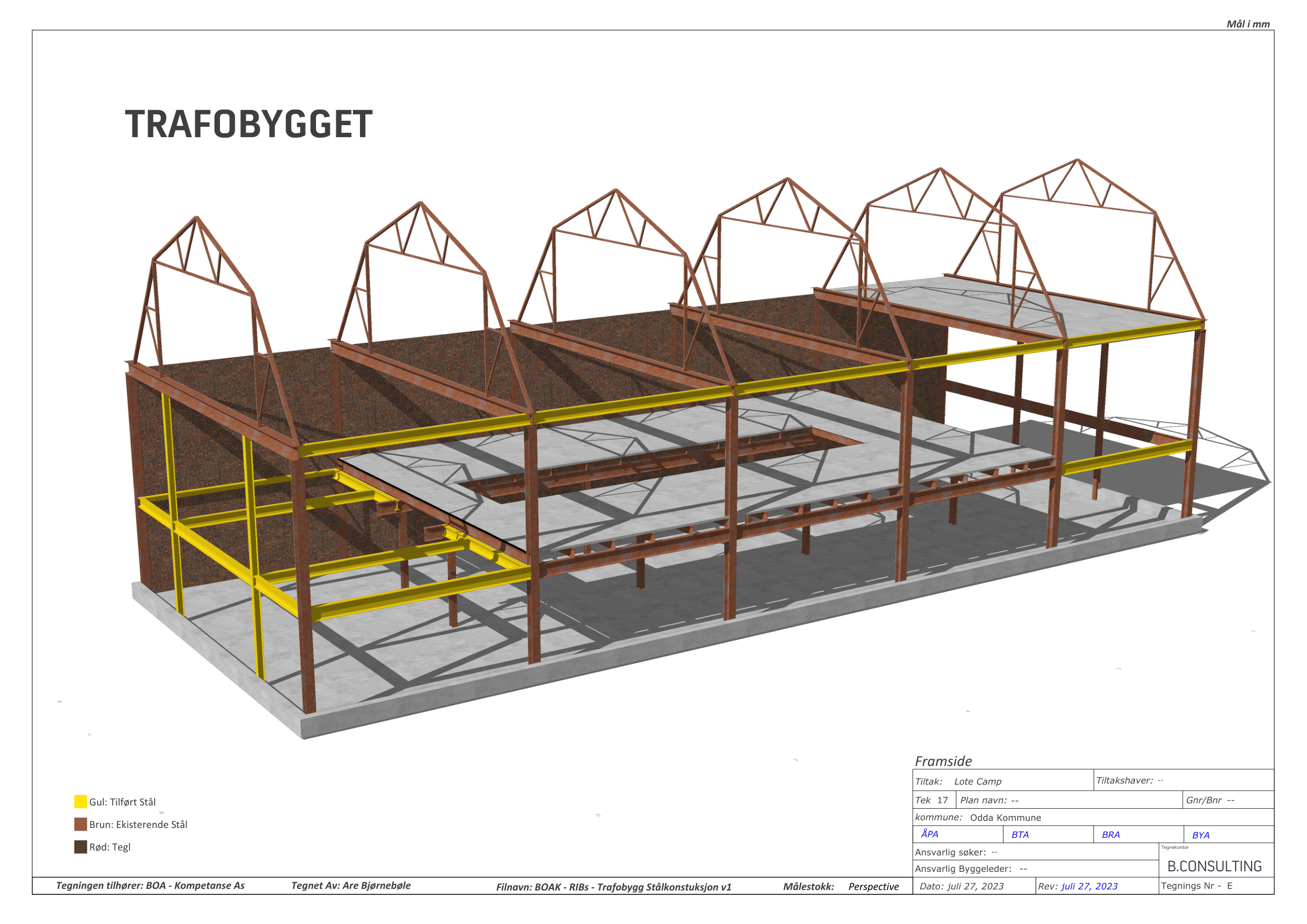 Stålkonstruksjon — Trafobygget Odda